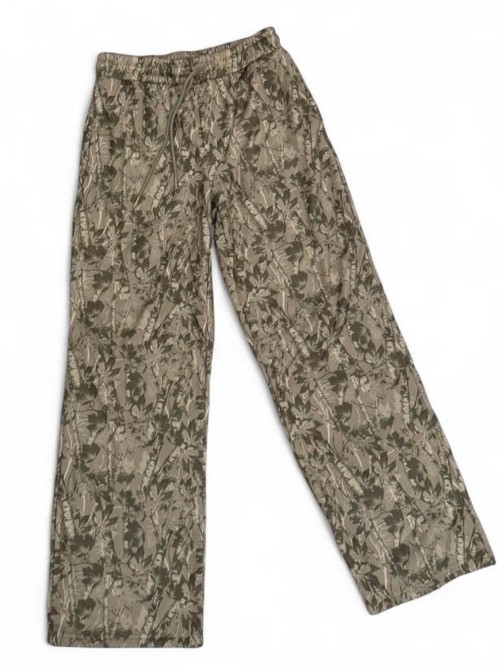 Women's Olive Camo Wide-Leg Track Pants